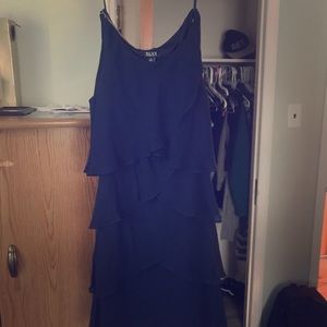 Indigo blue dress past the knee length